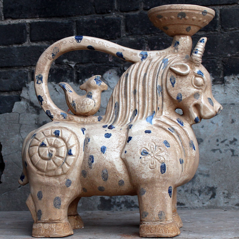 唐三彩陶瓷灯台 仿古工艺点亮家居艺术